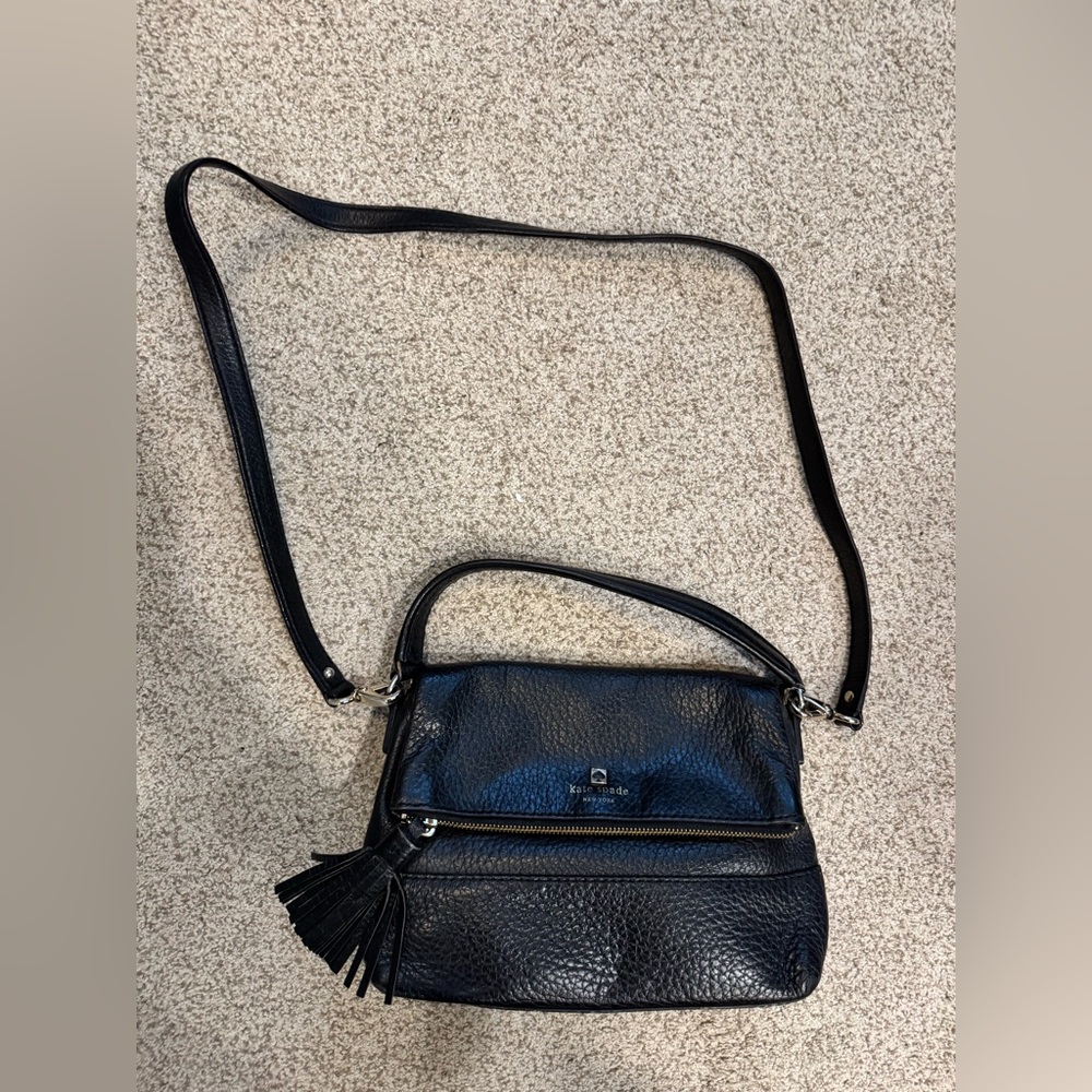 Kate Spade Black Pebble Leather Crossbody Bag